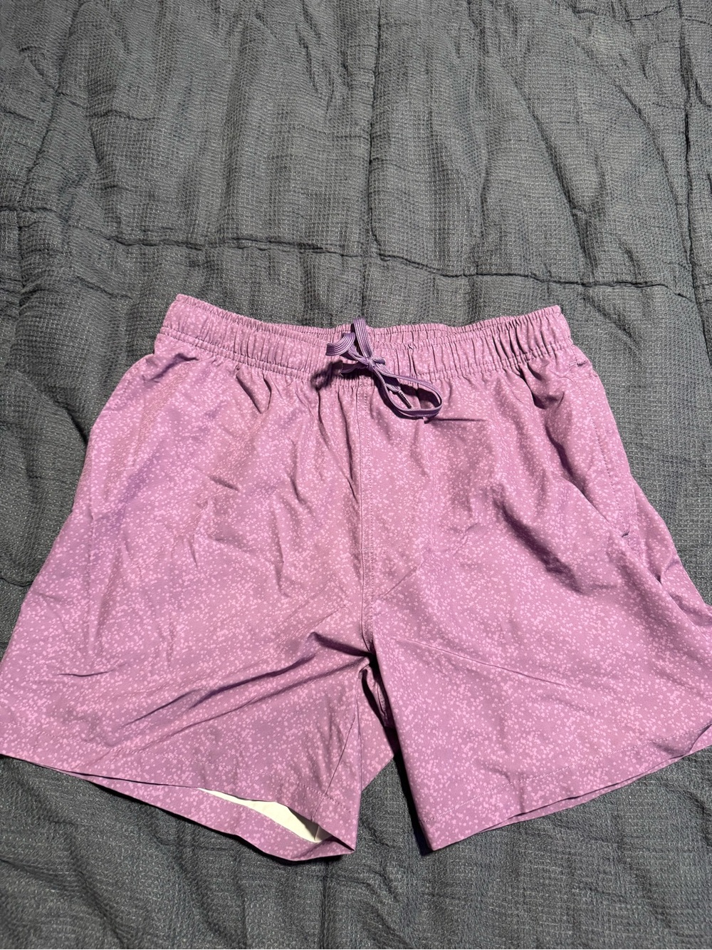 Men's Athletic Drawstring Shorts in Lilac Speckle